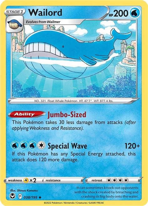 Wailord Pokemon Card