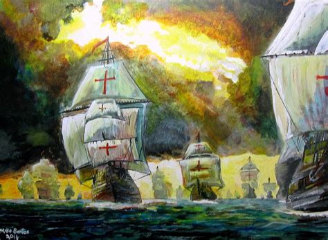 The Spanish Armada Painting by Mike Benton