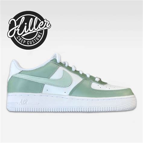 Custom Nike Air Force 1 - Green Tones Colourway - Killer Crep Customz