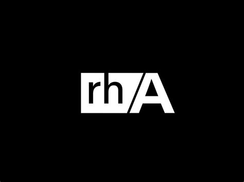 RHA Logo and Graphics design vector art, Icons isolated on black ...