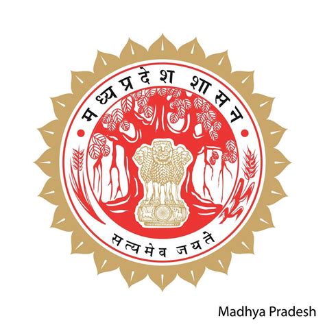 Coat of Arms of Madhya Pradesh is a Indian region. Vector emblem ...