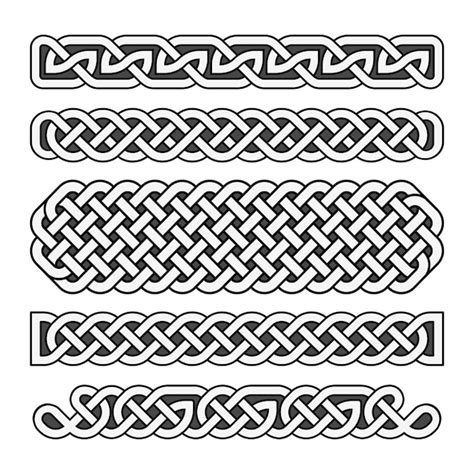 Premium Vector | Celtic knots vector medieval borders set in black and ...