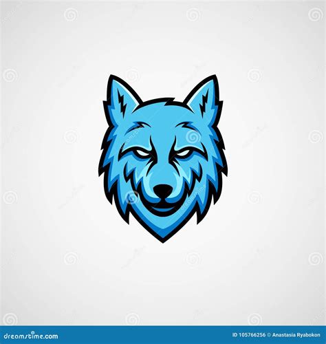 Blue Wolf Head Logo