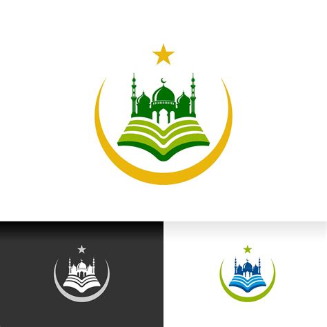 Islamic center icon silhouette logo design template with mosque vector illustration 2905887 ...