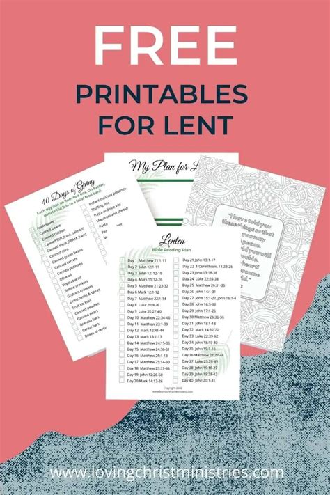 Printables for Lent - Free | Read bible, Bible reading plan, Lent