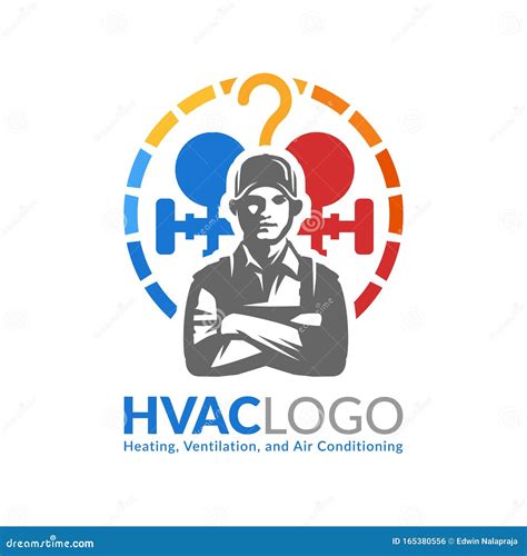 HVAC Logo Design, Heating Ventilation And Air Conditioning Logo Or Icon Template Vector ...