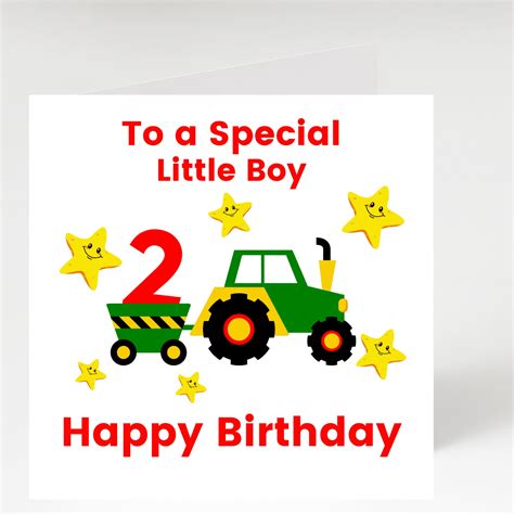 2nd Birthday Card, Happy Birthday, to a Special Little Boy, Tractor ...