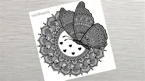 Butterfly Mandala Art | Mandala Art for Beginners Step-by-Step Tutorial ...