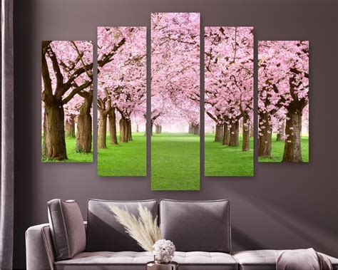 Cherry Blossom Tree Canvas Print Blooming Trees Wall Décor | Etsy