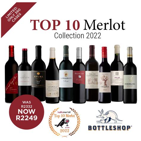 Top 10 merlot selection 2022 offer at BottleShop