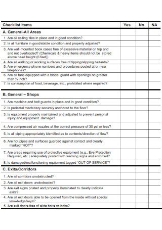 Sample Manufacturing Audit Checklist - 4+ IN PDF | MS Word