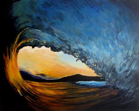 Sunset Wave painting by Karlin Meehan | Wave painting, Surf art, Sailboat painting