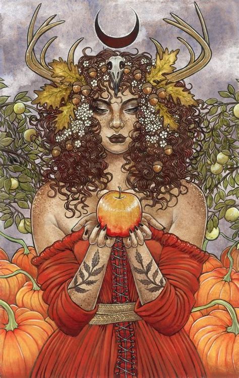 a painting of a woman holding an apple in front of her face and ...