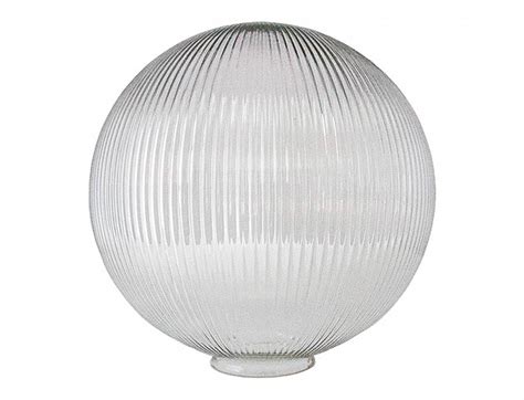 Round globe prismatic ribbed glass large lampshade