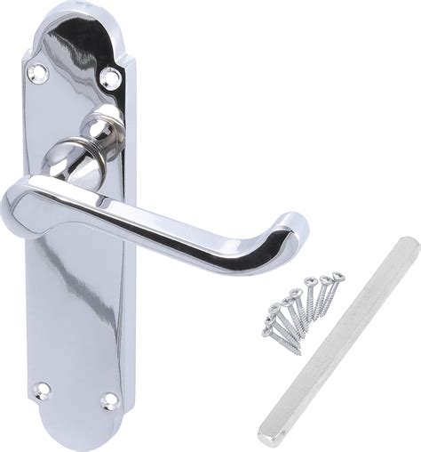 Super Saturday 6x Interior Door Handles Set 170mm Chrome Silver Lever Latch Tubular Mortice ...