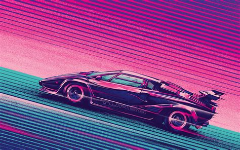 Lamborghini Countach Turbo Retro Artwork Wallpaper,HD Artist Wallpapers,4k Wallpapers,Images ...