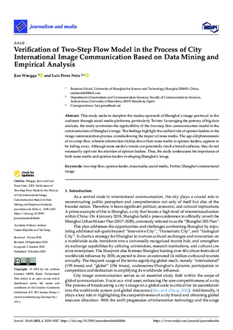 (PDF) Verification of Two-Step Flow Model in the Process of City International Image ...