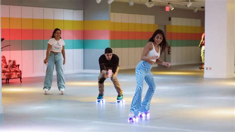 A sweet new indoor roller skating rink just opened at this mall complete with disco balls and ...