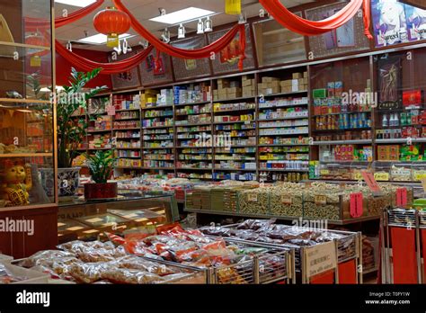 Interior of a traditional Chinese medicine shop in Richmond, Vancouver, British Columbia, Canada ...