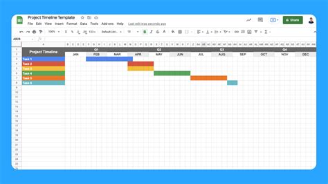 Google sheets project timeline template