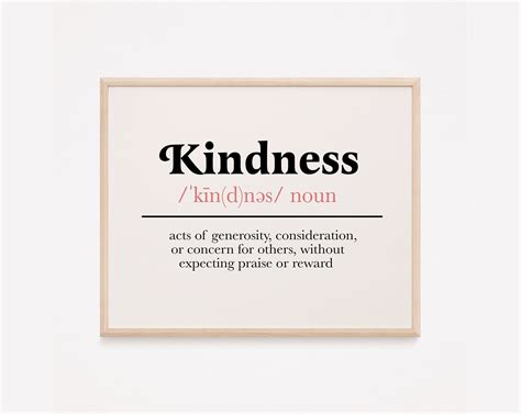 Kindness Definition Print Kindness Quote Print Kindness - Etsy