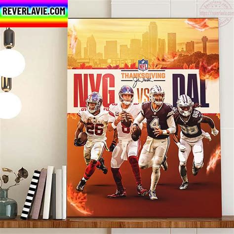 New York Giants Vs Dallas Cowboys NFL On Madden Thanksgiving Home Decor Poster Canvas - REVER LAVIE