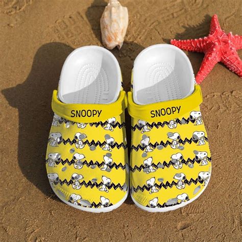 Snoopy Charlie Brown Peanuts Custom Rubber Crocs Crocband Clogs, Comfy Footwear