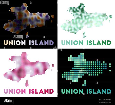 Union Island map. Collection of map of Union Island in dotted style. Vector illustration Stock ...