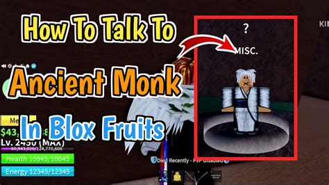 How To Talk To Ancient Monk In Blox Fruits | Ancient Monk NPC Location In Blox Fruits - YouTube