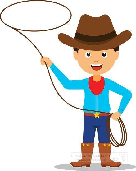 Cowboy Clipart-hat wearing cowboy with lasso clipart