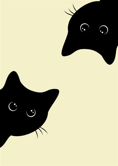 'Two Black Cats' Poster, picture, metal print, paint by Muezzahero ...