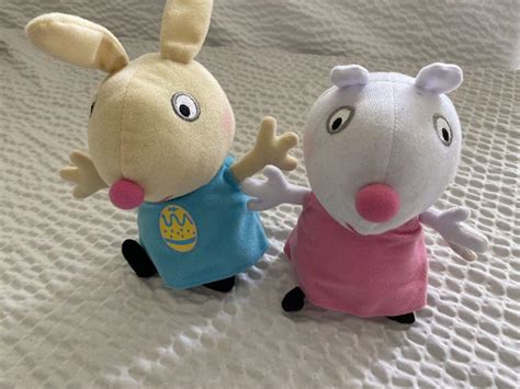 Peppa Pigs Suzie Sheep and Richard Rabbit 8" Plush Toys | #4559395329