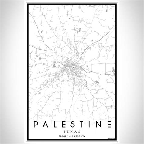 Palestine - Texas Map Print in Classic — JACE Maps