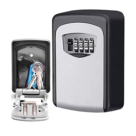 Buy Outdoor Security Key Box, Wall ed Key Box with 4 Digit Code, 5 Keys ...