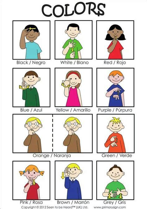 Teach your students how to say the colors in sign language. Good for children to in 2020 | Sign ...