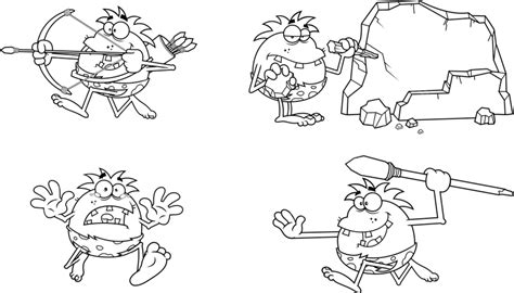 Gambar Karakter Kartun Manusia Gua Yang Diuraikan, Batu, Karakter, Imut PNG dan Vektor dengan ...