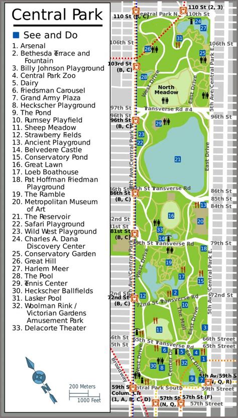 Printable Map Of Central Park