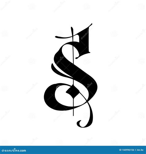 Letter S, in the Gothic Style. Vector. Alphabet. the Symbol is Isolated on a White Background ...