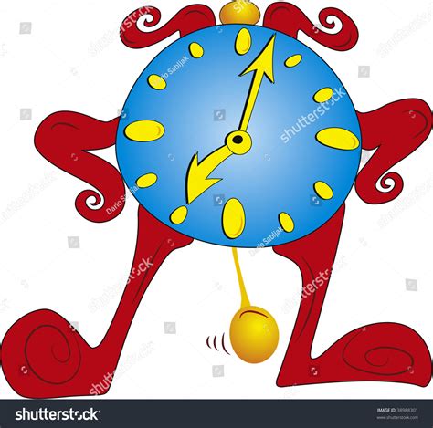 Old Standing Cartoon Character Clock Stock Vector Illustration 38988301 : Shutterstock