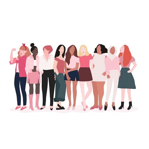 Free Vector | Group of strong women vector