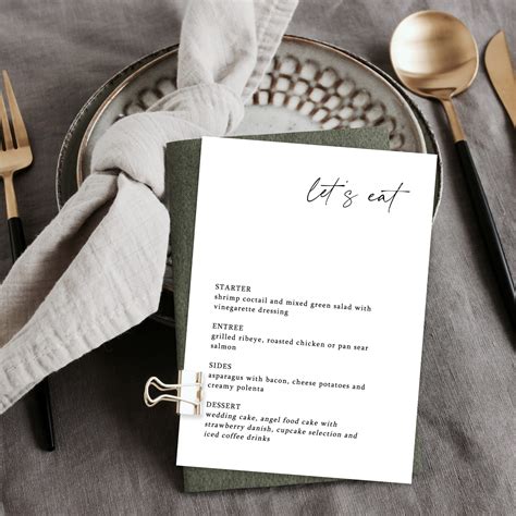 Let's Eat Menu Cards | Springhouse Creative