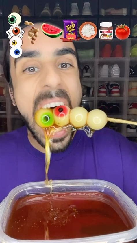 Food ASMR Eating Gummy Eyeballs and other snacks! #baderalsafar #food # ...