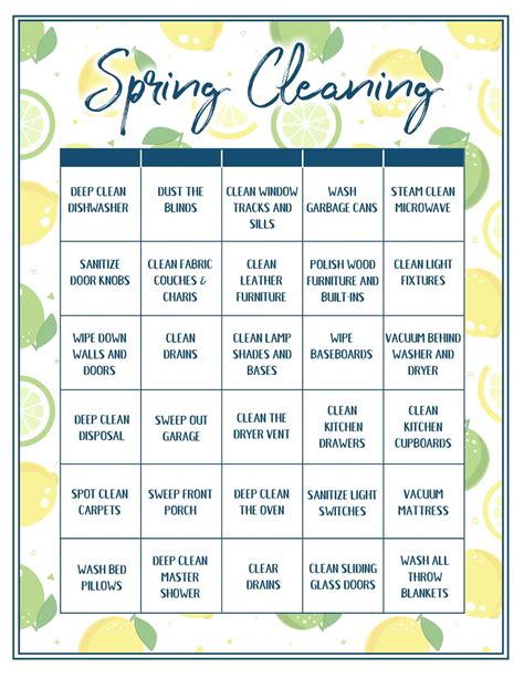 Printable spring cleaning checklist - hacsavvy