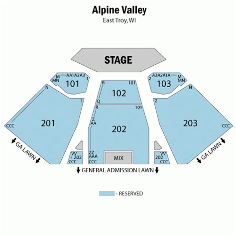 Alpine Valley Music Theater Seating Chart With Seat Numbers - Theater ...