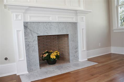 Carrara marble fireplace - Traditional - New York - by La Pietra Tile ...