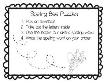 Spelling Bee Puzzles by First Graders First | Teachers Pay Teachers