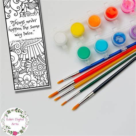 C S Lewis Narnia Quotes Coloring Bookmarks Book Club Relaxing - Etsy