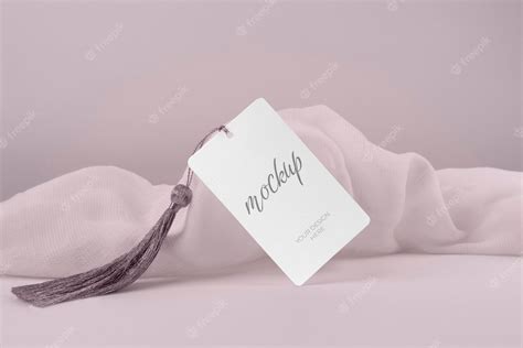 Premium PSD | Tags with ribbon design mockup