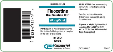 NDC 0121-0721 Fluoxetine Fluoxetine Hydrochloride