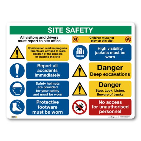 Construction Site Safety Signs and Stickers - 3 Signs